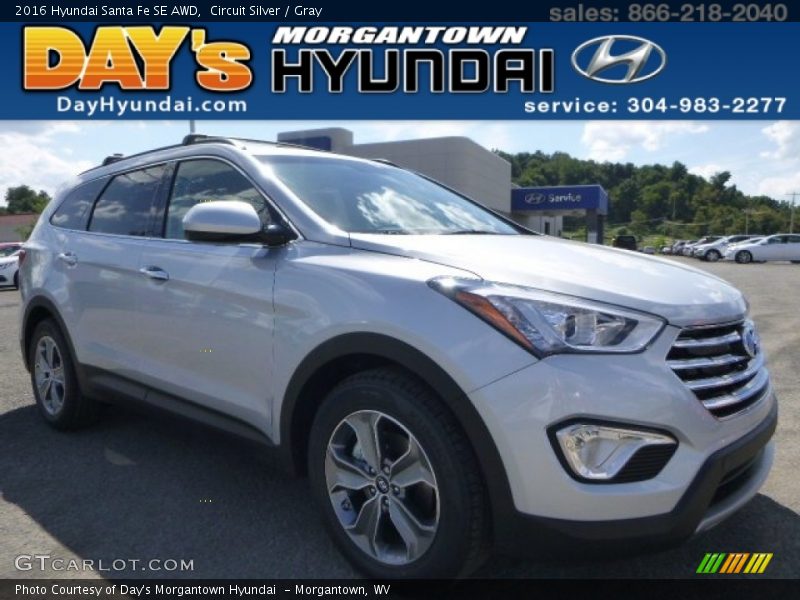 Circuit Silver / Gray 2016 Hyundai Santa Fe SE AWD