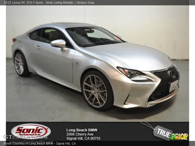 Silver Lining Metallic / Stratus Gray 2015 Lexus RC 350 F Sport