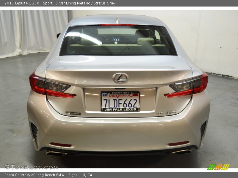 Silver Lining Metallic / Stratus Gray 2015 Lexus RC 350 F Sport