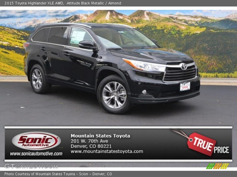 Attitude Black Metallic / Almond 2015 Toyota Highlander XLE AWD