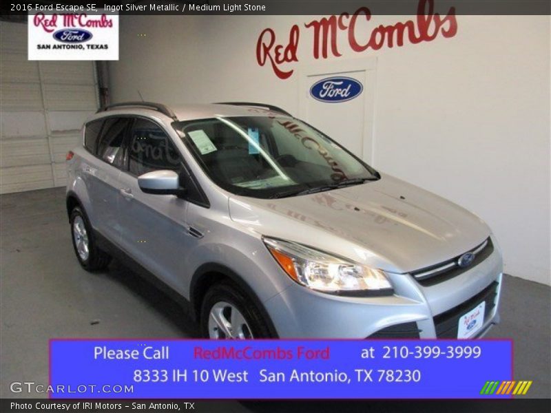 Ingot Silver Metallic / Medium Light Stone 2016 Ford Escape SE