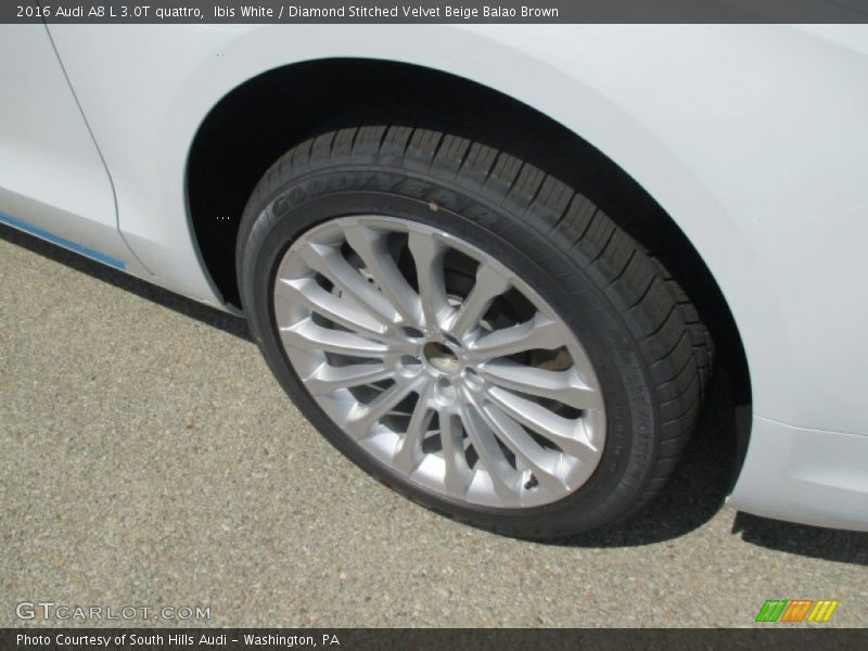 Ibis White / Diamond Stitched Velvet Beige Balao Brown 2016 Audi A8 L 3.0T quattro