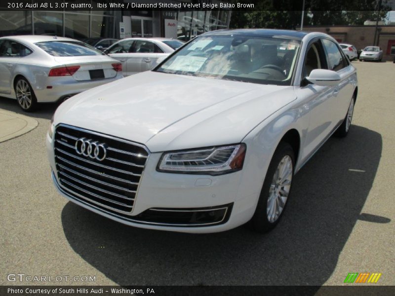 Ibis White / Diamond Stitched Velvet Beige Balao Brown 2016 Audi A8 L 3.0T quattro