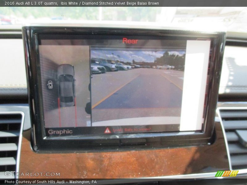 Ibis White / Diamond Stitched Velvet Beige Balao Brown 2016 Audi A8 L 3.0T quattro