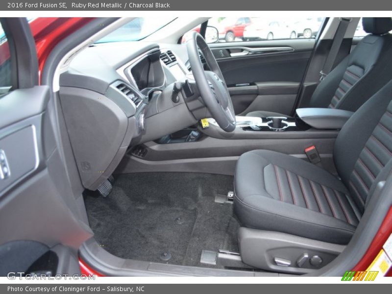 Ruby Red Metallic / Charcoal Black 2016 Ford Fusion SE