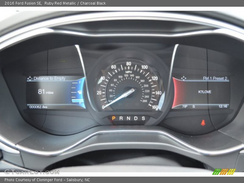 Ruby Red Metallic / Charcoal Black 2016 Ford Fusion SE