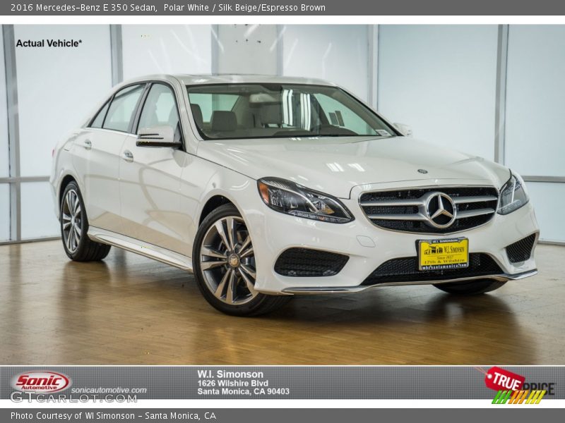 Polar White / Silk Beige/Espresso Brown 2016 Mercedes-Benz E 350 Sedan