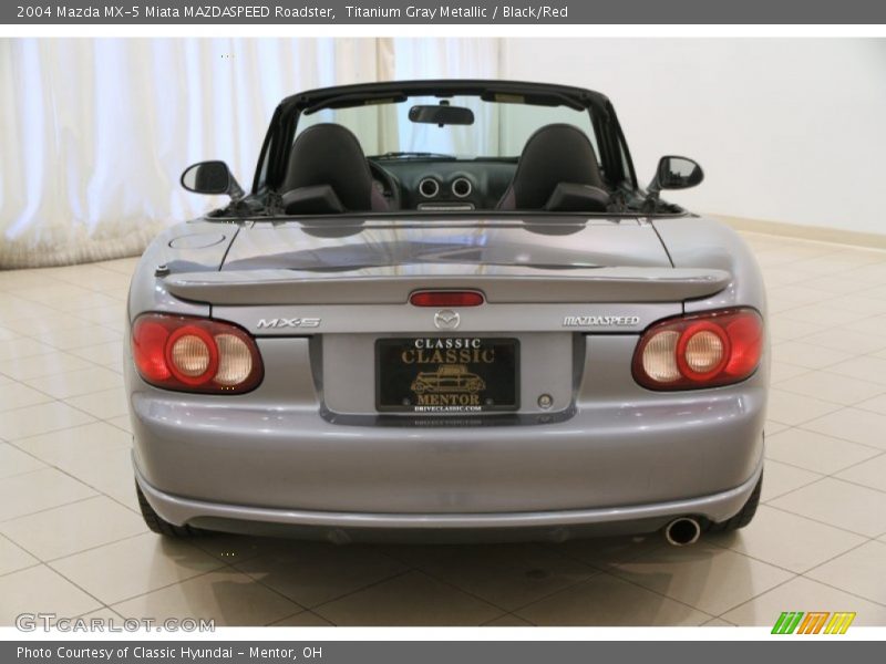 Titanium Gray Metallic / Black/Red 2004 Mazda MX-5 Miata MAZDASPEED Roadster