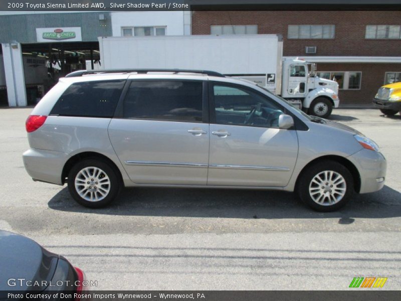 Silver Shadow Pearl / Stone 2009 Toyota Sienna Limited AWD