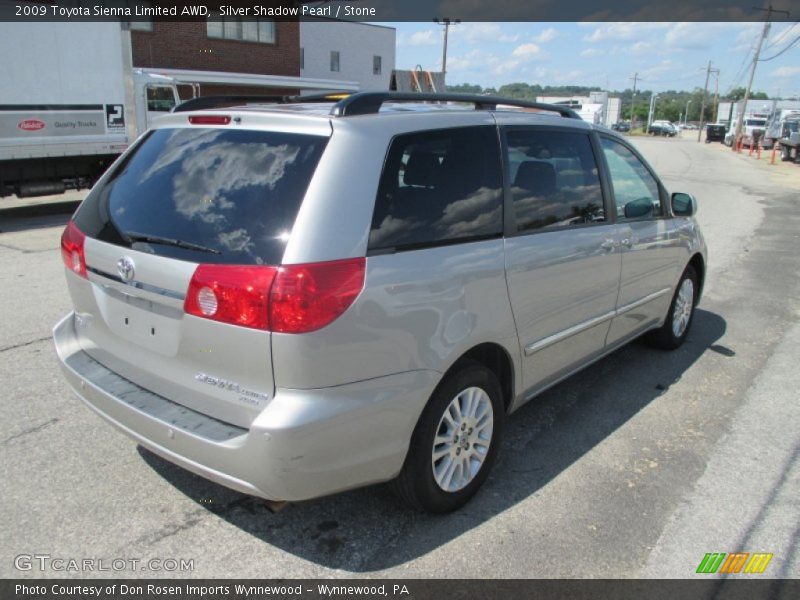 Silver Shadow Pearl / Stone 2009 Toyota Sienna Limited AWD