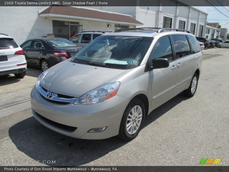 Silver Shadow Pearl / Stone 2009 Toyota Sienna Limited AWD