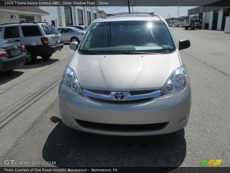 Silver Shadow Pearl / Stone 2009 Toyota Sienna Limited AWD