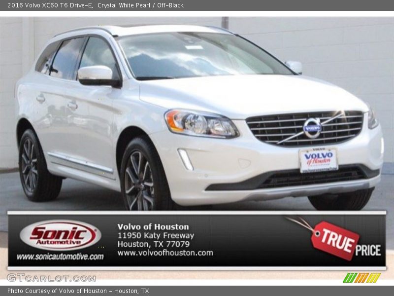 Crystal White Pearl / Off-Black 2016 Volvo XC60 T6 Drive-E