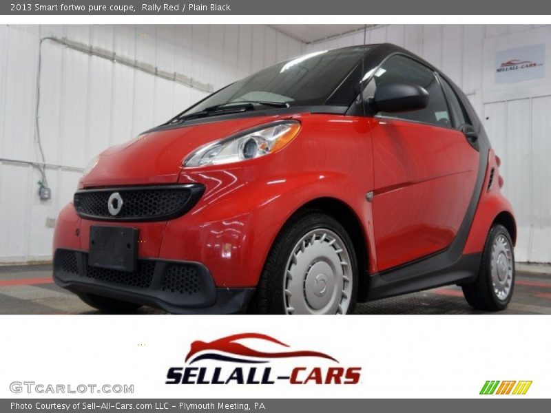 Rally Red / Plain Black 2013 Smart fortwo pure coupe
