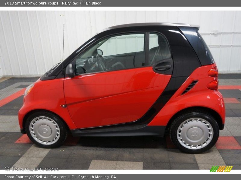 Rally Red / Plain Black 2013 Smart fortwo pure coupe