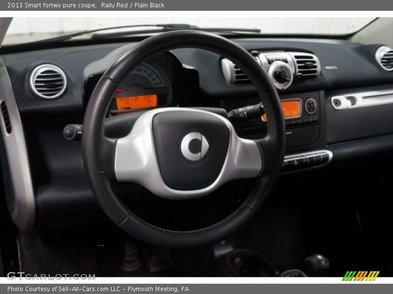 Rally Red / Plain Black 2013 Smart fortwo pure coupe