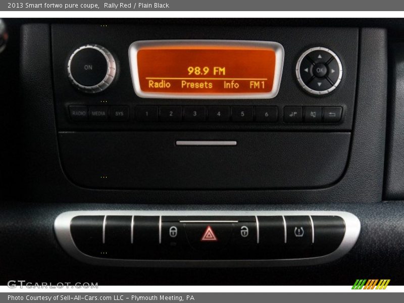 Rally Red / Plain Black 2013 Smart fortwo pure coupe