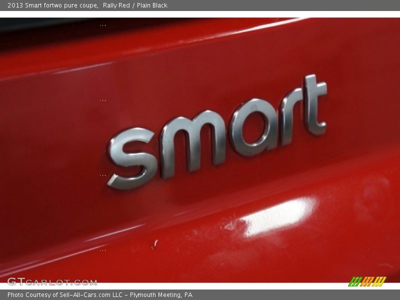 Rally Red / Plain Black 2013 Smart fortwo pure coupe