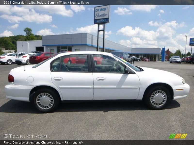 Summit White / Neutral Beige 2003 Chevrolet Malibu Sedan