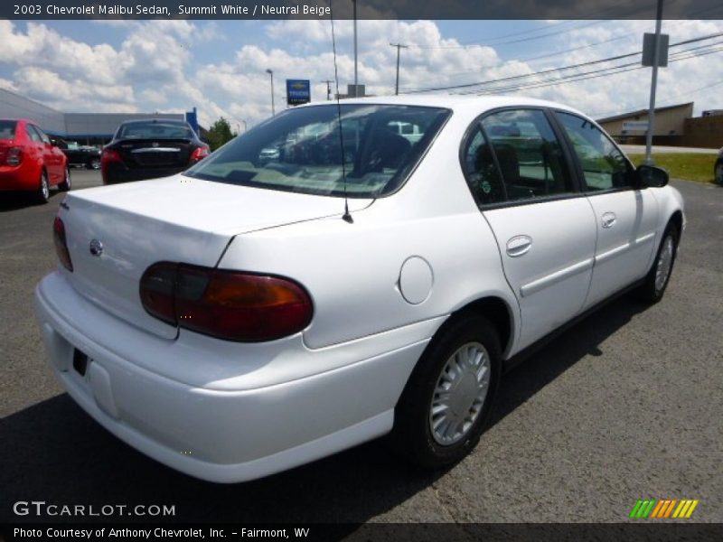 Summit White / Neutral Beige 2003 Chevrolet Malibu Sedan