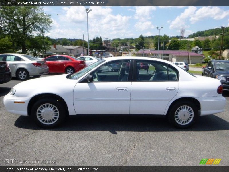 Summit White / Neutral Beige 2003 Chevrolet Malibu Sedan