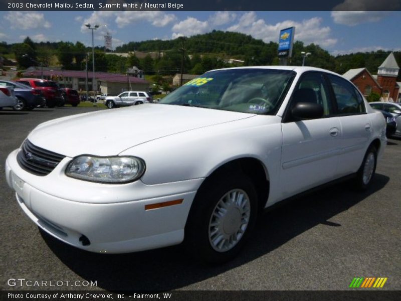 Summit White / Neutral Beige 2003 Chevrolet Malibu Sedan