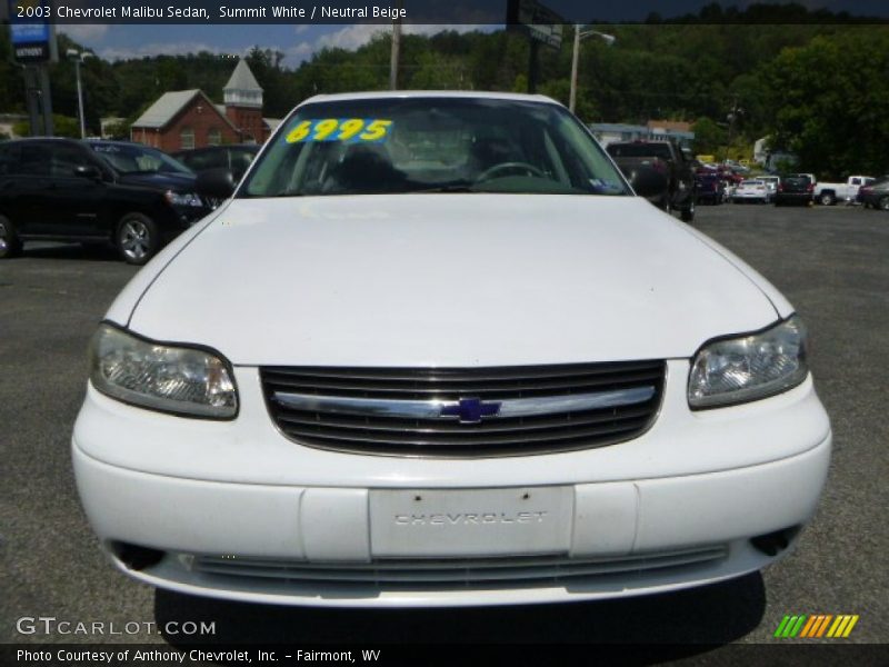 Summit White / Neutral Beige 2003 Chevrolet Malibu Sedan