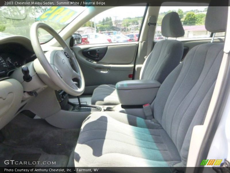 Summit White / Neutral Beige 2003 Chevrolet Malibu Sedan