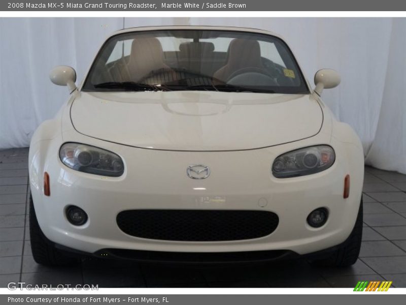 Marble White / Saddle Brown 2008 Mazda MX-5 Miata Grand Touring Roadster