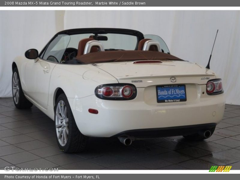 Marble White / Saddle Brown 2008 Mazda MX-5 Miata Grand Touring Roadster
