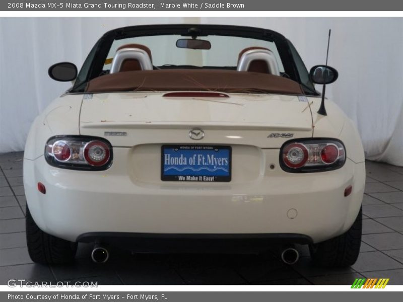 Marble White / Saddle Brown 2008 Mazda MX-5 Miata Grand Touring Roadster
