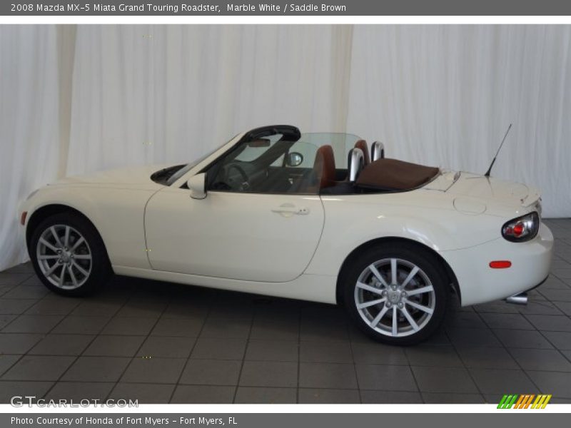 Marble White / Saddle Brown 2008 Mazda MX-5 Miata Grand Touring Roadster