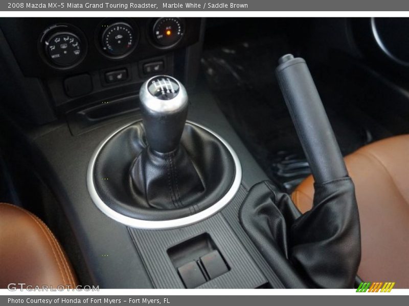 Marble White / Saddle Brown 2008 Mazda MX-5 Miata Grand Touring Roadster