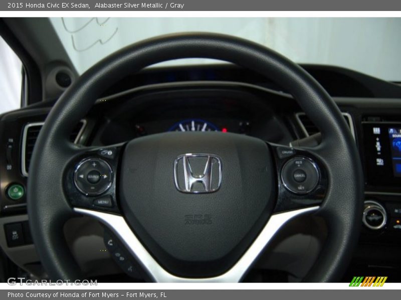 Alabaster Silver Metallic / Gray 2015 Honda Civic EX Sedan