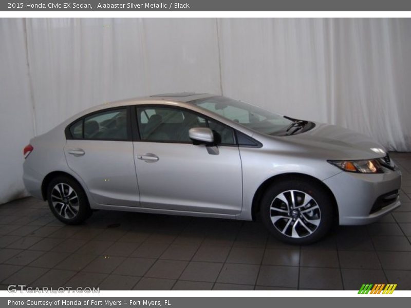 Alabaster Silver Metallic / Black 2015 Honda Civic EX Sedan