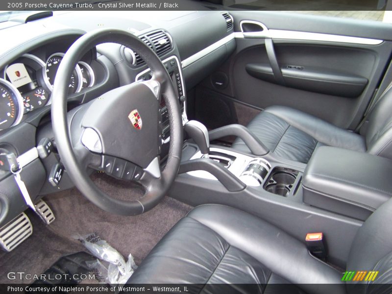 Crystal Silver Metallic / Black 2005 Porsche Cayenne Turbo