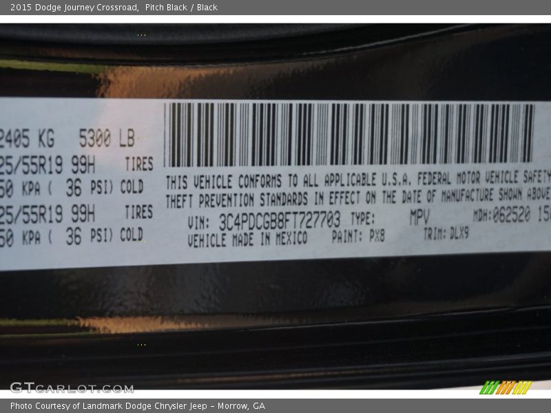 Pitch Black / Black 2015 Dodge Journey Crossroad