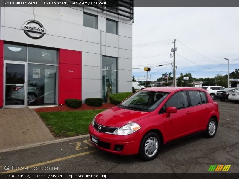 Red Alert / Charcoal 2010 Nissan Versa 1.8 S Hatchback