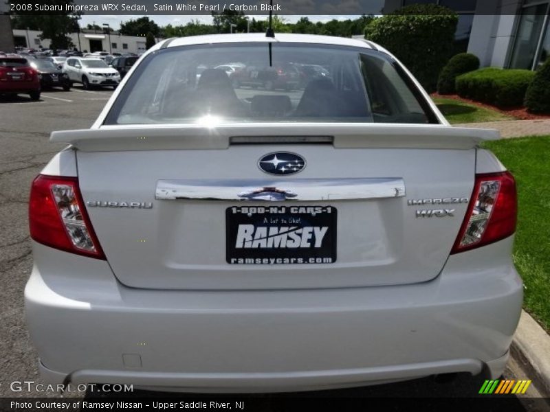 Satin White Pearl / Carbon Black 2008 Subaru Impreza WRX Sedan