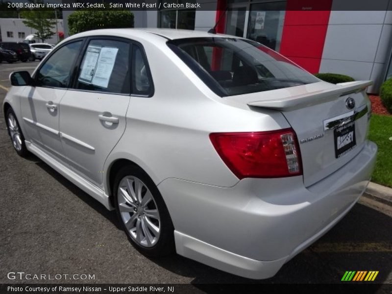 Satin White Pearl / Carbon Black 2008 Subaru Impreza WRX Sedan