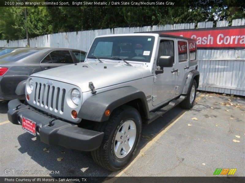 Bright Silver Metallic / Dark Slate Gray/Medium Slate Gray 2010 Jeep Wrangler Unlimited Sport