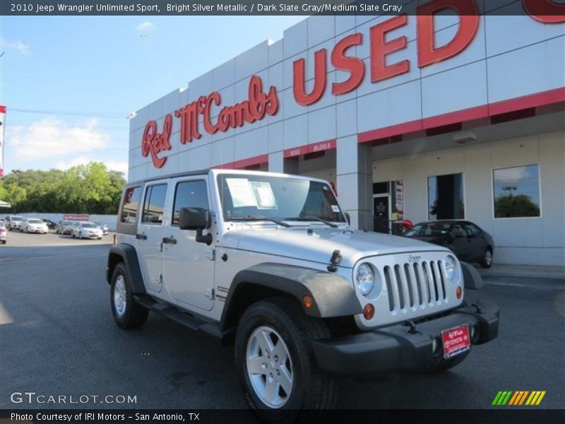 Bright Silver Metallic / Dark Slate Gray/Medium Slate Gray 2010 Jeep Wrangler Unlimited Sport