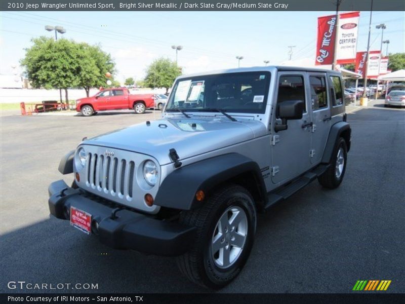 Bright Silver Metallic / Dark Slate Gray/Medium Slate Gray 2010 Jeep Wrangler Unlimited Sport