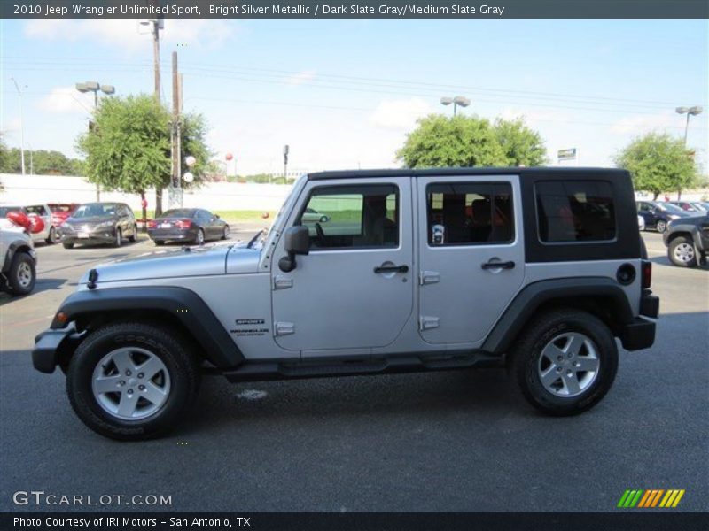 Bright Silver Metallic / Dark Slate Gray/Medium Slate Gray 2010 Jeep Wrangler Unlimited Sport