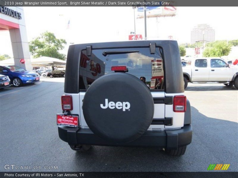 Bright Silver Metallic / Dark Slate Gray/Medium Slate Gray 2010 Jeep Wrangler Unlimited Sport