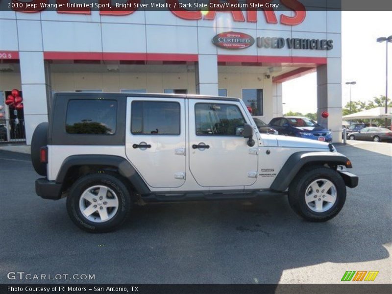 Bright Silver Metallic / Dark Slate Gray/Medium Slate Gray 2010 Jeep Wrangler Unlimited Sport