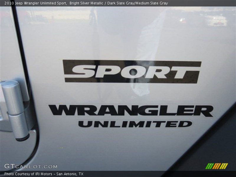 Bright Silver Metallic / Dark Slate Gray/Medium Slate Gray 2010 Jeep Wrangler Unlimited Sport