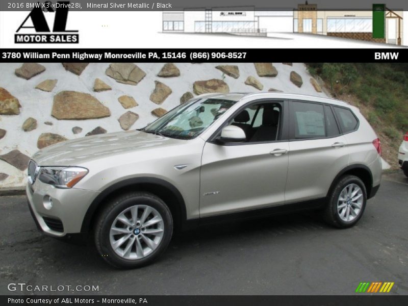 Mineral Silver Metallic / Black 2016 BMW X3 xDrive28i