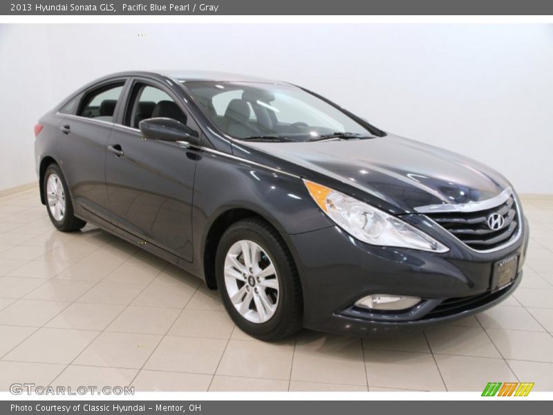 Pacific Blue Pearl / Gray 2013 Hyundai Sonata GLS