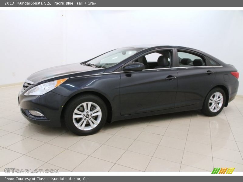 Pacific Blue Pearl / Gray 2013 Hyundai Sonata GLS